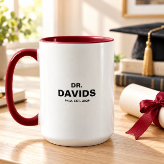 Caneca Personalizada com Nome do Doutor e Ano de G
