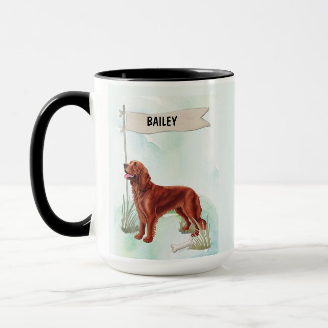 Caneca Personalizada com Nome do Setter Irlandês p (Esquerda)
