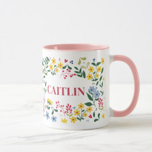 Caneca Personalizada com Nome e Flores – Botânica
