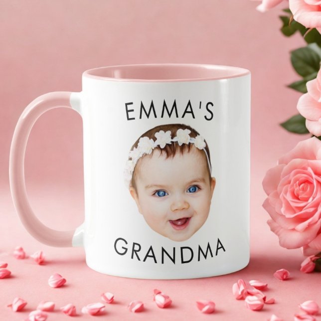 Caneca Personalizada com Rosto de Bebê Dia dos Avó (Criador carregado)