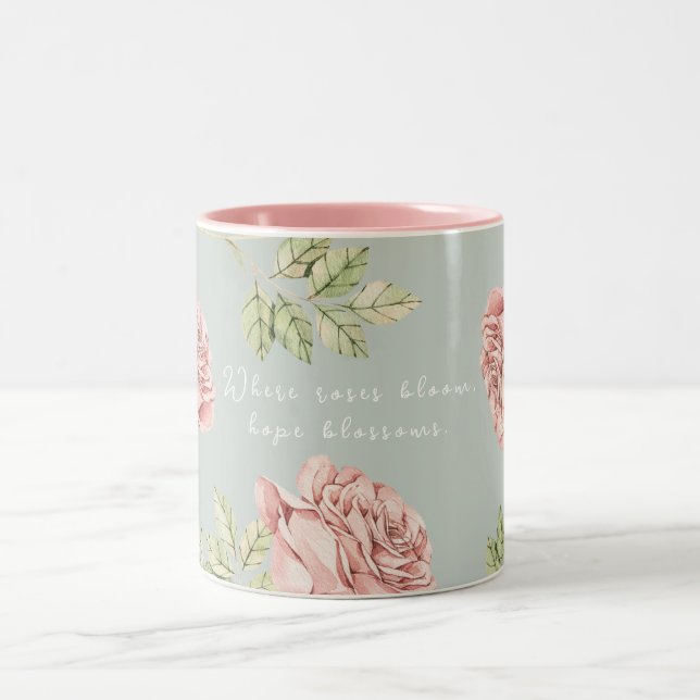 Caneca personalizada com um motivo de rosa (Centro)