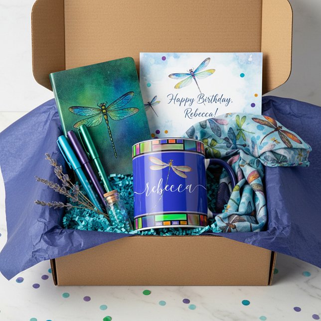 Caneca personalizada com vitral e libélula (Criador carregado)