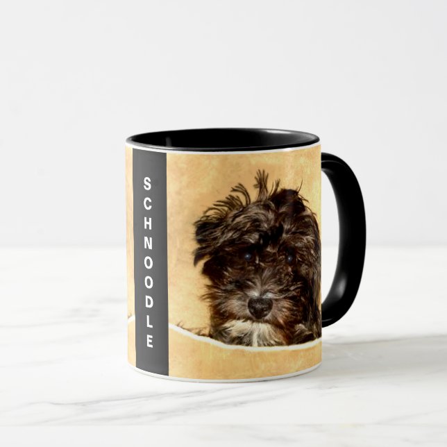 Caneca Personalizada Combo Cachorro Schnoodle (Frente Esquerda)