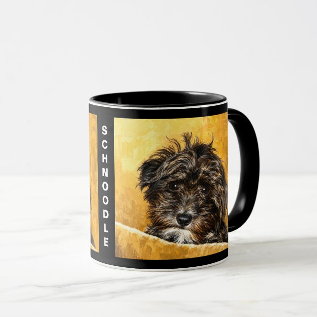 Caneca Personalizada Combo Cachorro Schnoodle (Frente Esquerda)