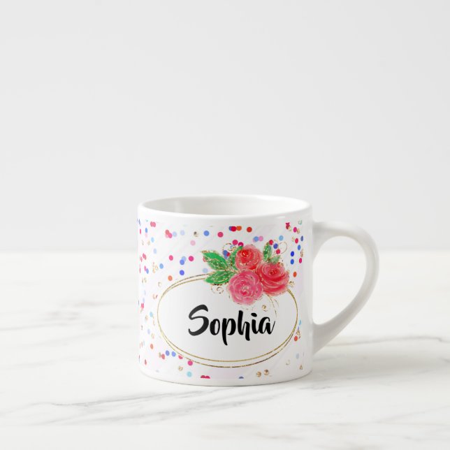 Caneca personalizada, copo de rosa, nome personali (Direita)