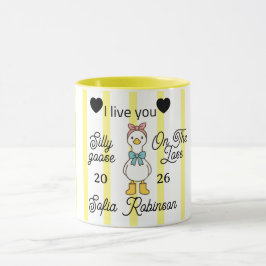 Caneca Personalizada Cute Silly Goose Faixa Rosa