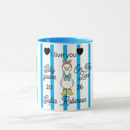 Caneca Personalizada Cute Silly Goose Faixa Rosa