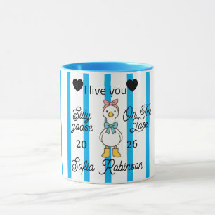 Caneca Personalizada Cute Silly Goose Faixa Rosa