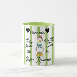 Caneca Personalizada Cute Silly Goose Faixa Rosa