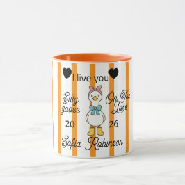 Caneca Personalizada Cute Silly Goose Faixa Rosa