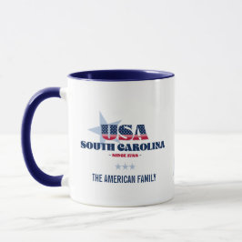 Caneca Personalizada da Carolina do Sul EUA 1788 B