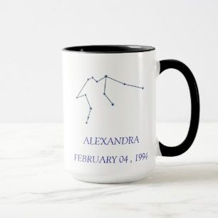Caneca Personalizada da Constelação de Aquário - S