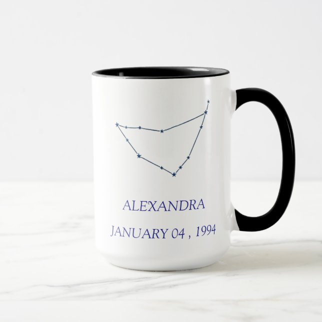 Caneca Personalizada da Constelação de Capricórnio (Direita)