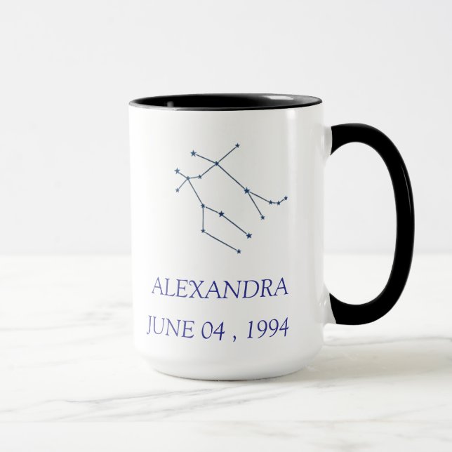 Caneca Personalizada da Constelação de Gêmeos - Zo (Direita)