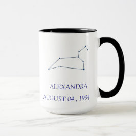 Caneca Personalizada da Constelação de Leão - Estr