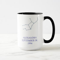 Caneca Personalizada da Constelação de Virgem - Es