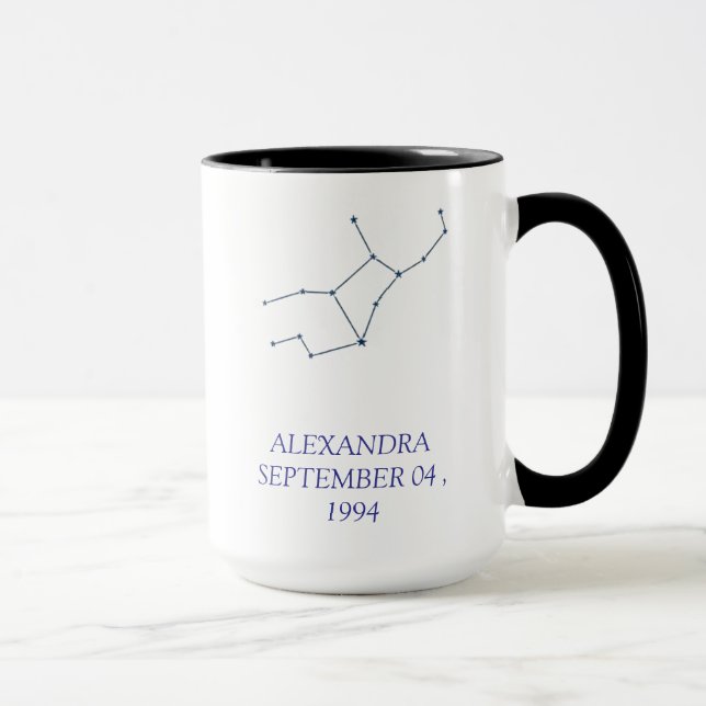 Caneca Personalizada da Constelação de Virgem - Es (Direita)