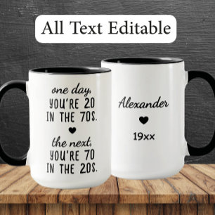 Caneca Personalizada de 70º Aniversário Engraçada