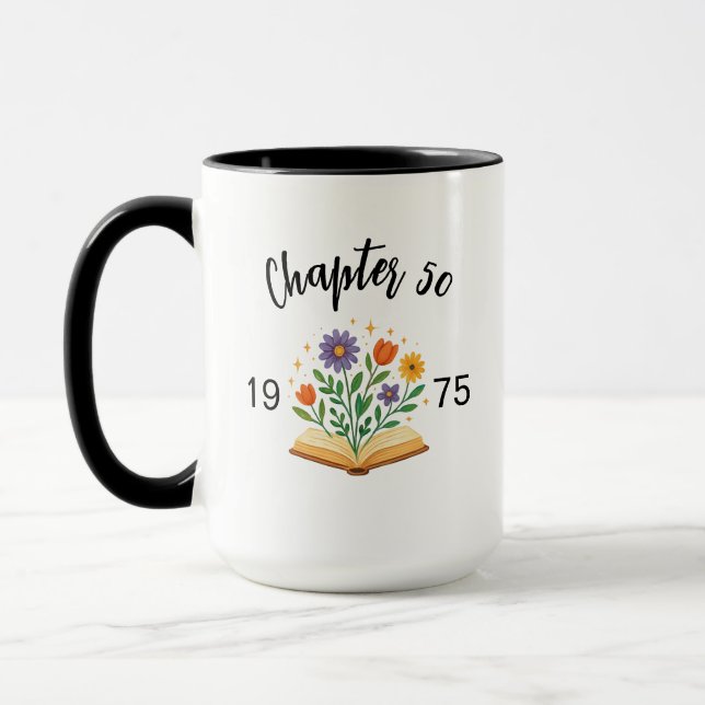 Caneca Personalizada de Aniversário de 50 Anos Pre (Esquerda)