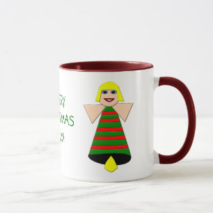 Caneca Personalizada de Anjo para a Mãe no Natal