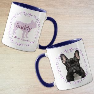 Caneca personalizada de bulldog francês lavanda
