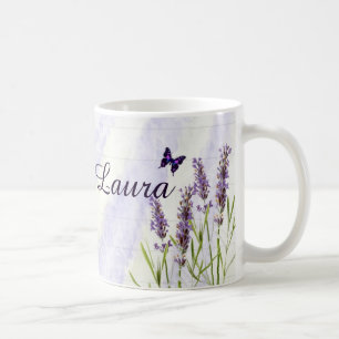 caneca personalizada de café lavanda