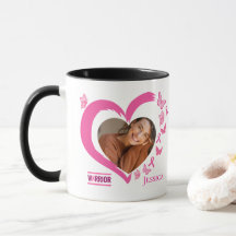 Caneca Personalizada de Câncer de Mama Moderno com