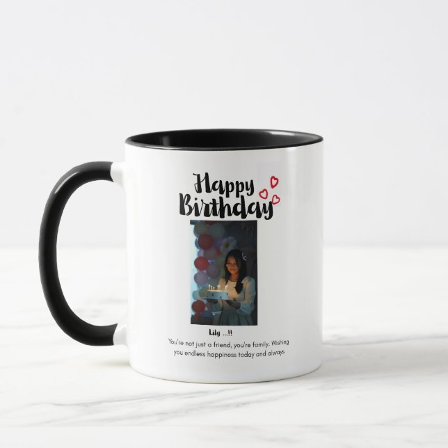 Caneca Personalizada de Feliz Aniversário com Foto (Esquerda)