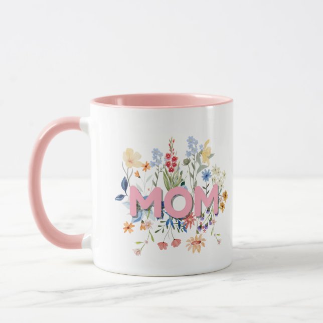 Caneca Personalizada de Flores para a Mamãe – Pres (Esquerda)