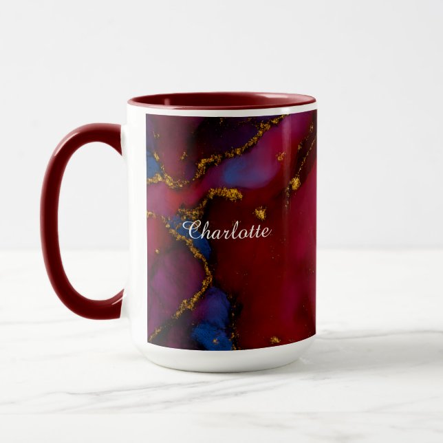 Caneca Personalizada de Luxo com Padrão de Mármore (Esquerda)