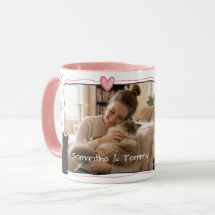 Caneca Personalizada de Mãe de Gato com Foto e Nom