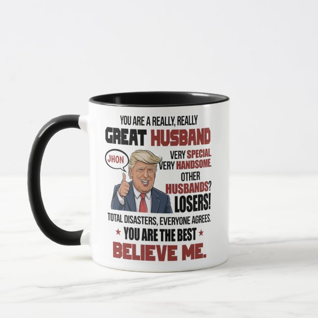 Caneca Personalizada de Marido Incrível | Nome Per (Esquerda)