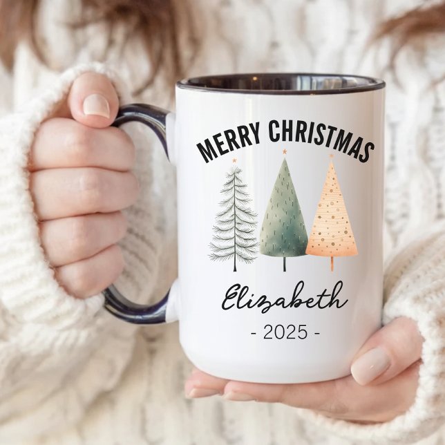 Caneca Personalizada de Natal com Aquarela para Co (Christmas mug for her, Christmas mug for him, Christmas mug for friends, Christmas mug for coworkers)