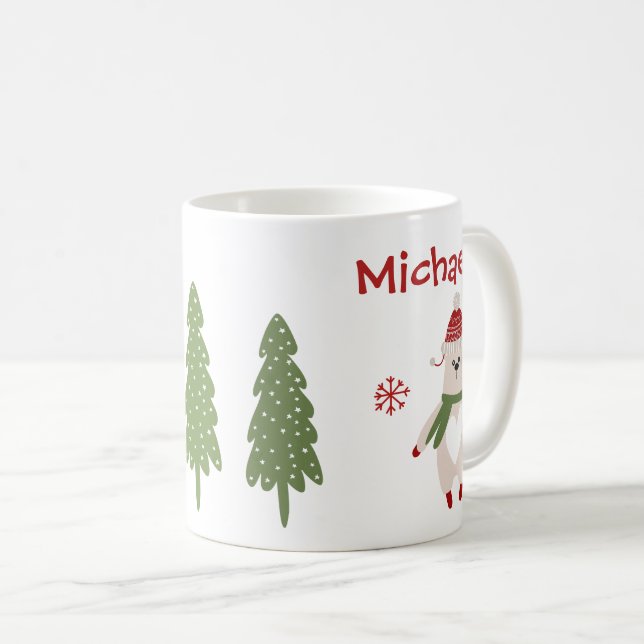 Caneca Personalizada de Natal da Criança (Frente Esquerda)