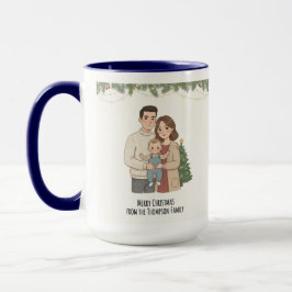 Caneca Personalizada de Natal para Família com Seu
