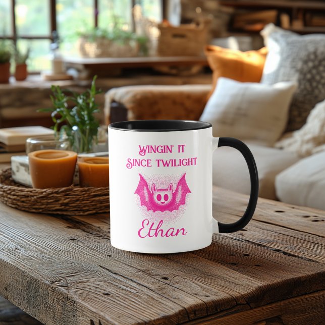 Caneca Personalizada de Neon de Halloween - Desenh (Criador carregado)