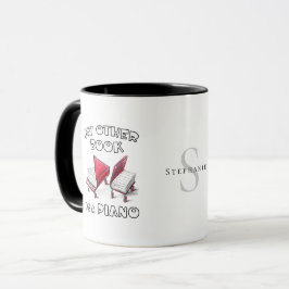 Caneca 📚 Personalizada de Piano do Livro do Monograma Mo