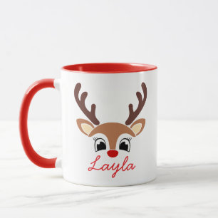 Caneca Personalizada de Renas de Natal   Férias Di