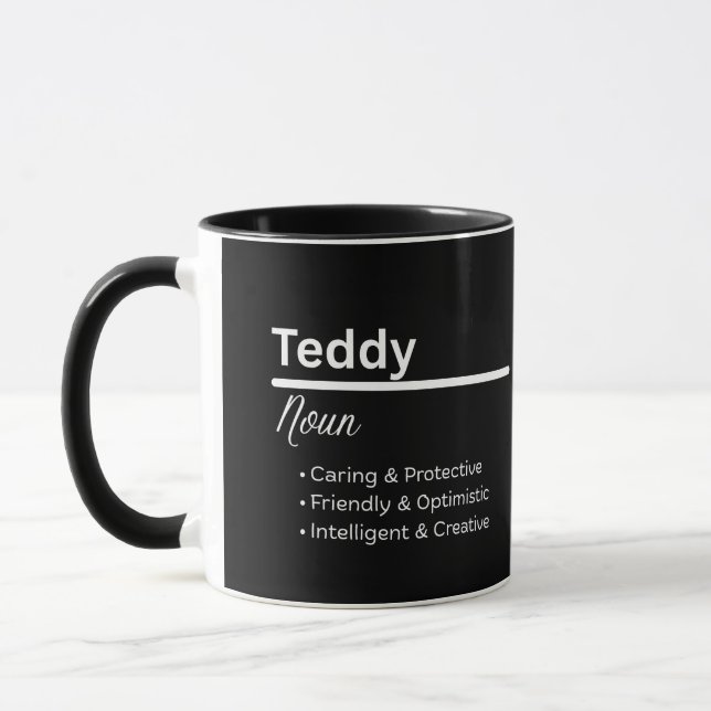 Caneca Personalizada Definição do Nome Teddy Boy (Esquerda)
