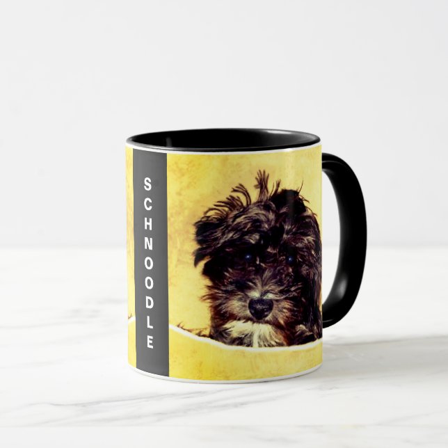 Caneca Personalizada do Cão Schnoodle (Frente Esquerda)