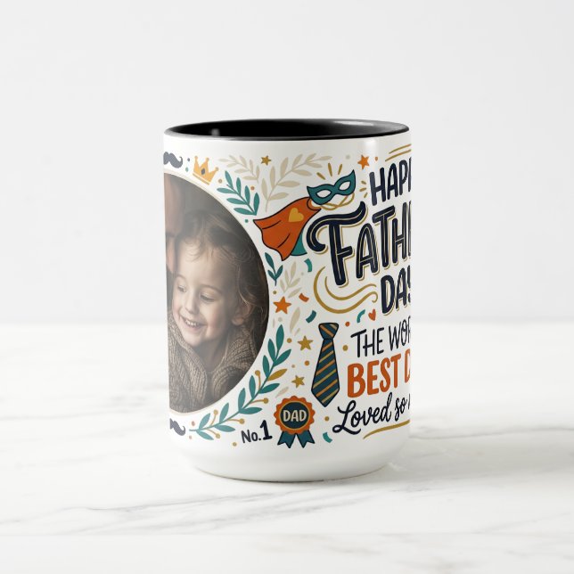 Caneca personalizada do Dia dos Pais com foto (Centro)
