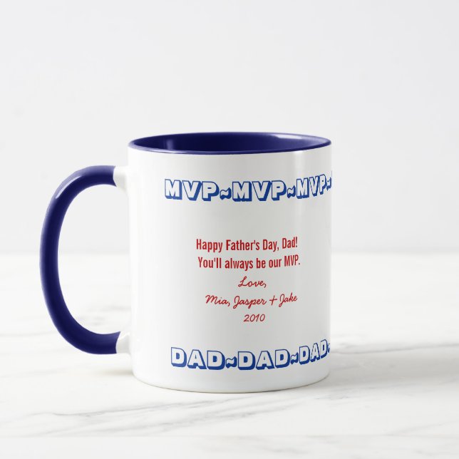 Caneca personalizada do Dia dos Pais 'MVP DAD' (Esquerda)