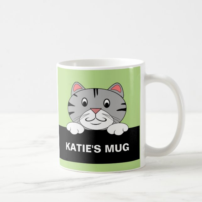 Caneca personalizada do gato dos desenhos animados (Direita)