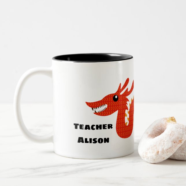 Caneca personalizada do professor com dragão (Com Donut)