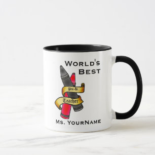 Caneca personalizada do professor de Pre-K