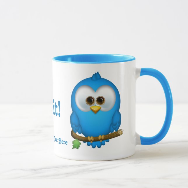 Caneca personalizada do Tweet de Cutie pássaro (Direita)