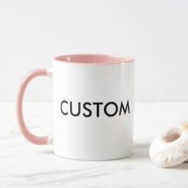 Caneca Personalizada em Branco - Borda e Alça ROSA