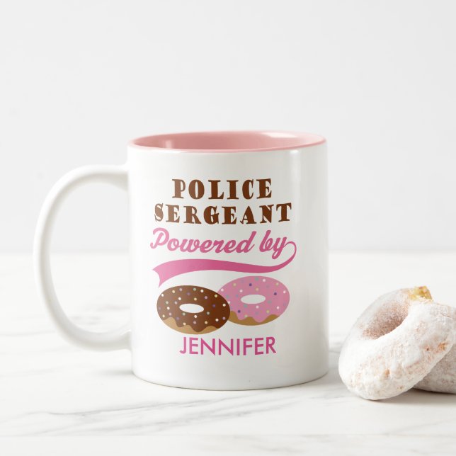 Caneca personalizada engraçada do sargento de (Com Donut)