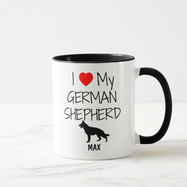 Caneca Personalizada Eu Amo Meu German shepherd (Direita)