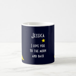Caneca personalizada eu te amo à lua e à parte